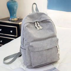 Corduroy Women Backpacks For Teenager Girls Student School Bag