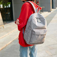 Striped Corduroy Women Backpack for Teenager Girls School