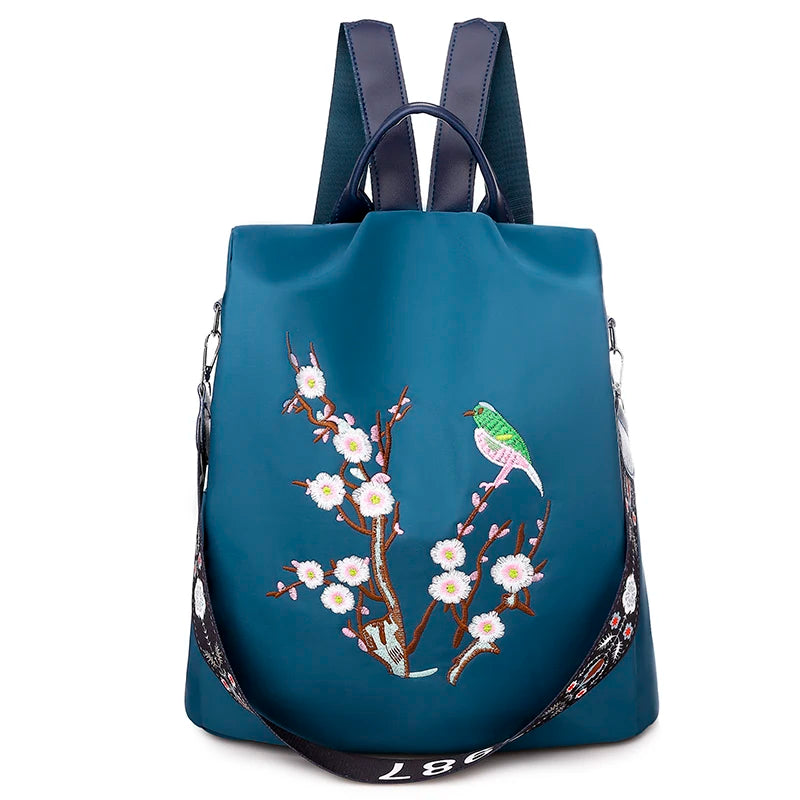 Waterproof Oxford Embroidery Travel Bag Daily Lady Pack Shopping Handbag