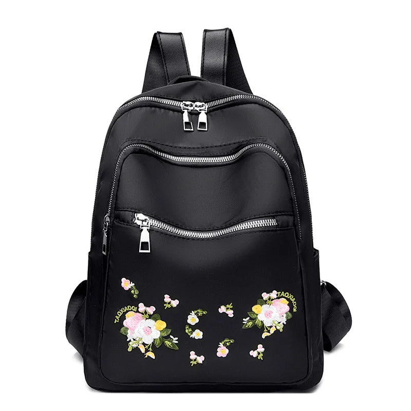 Waterproof Oxford Embroidery Travel Bag Daily Lady Pack Shopping Handbag