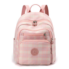 Plaid Waterproof Backpack for Women School Bags Female