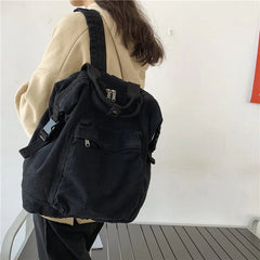 Large Capacity Canvas School Bag Rucksack Teenage Girl Shoulder Travel Backpack