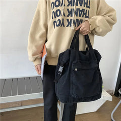 Large Capacity Canvas School Bag Rucksack Teenage Girl Shoulder Travel Backpack