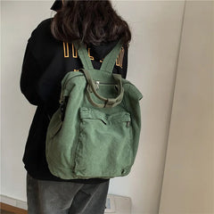 Large Capacity Canvas School Bag Rucksack Teenage Girl Shoulder Travel Backpack