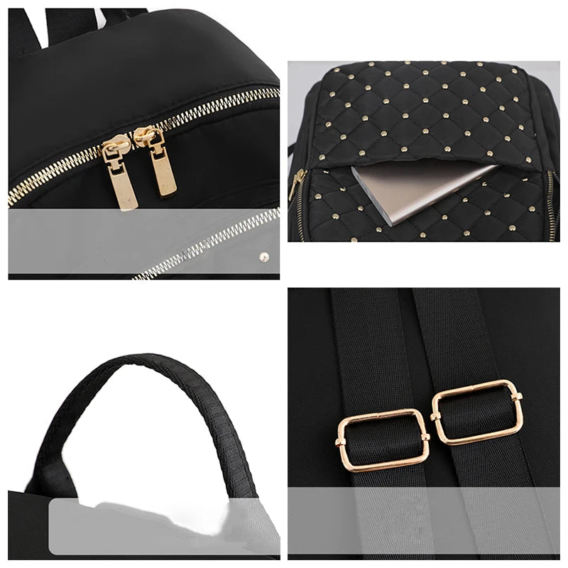Nylon Backpack Women Big Travel Bag School Shoulder Bag
