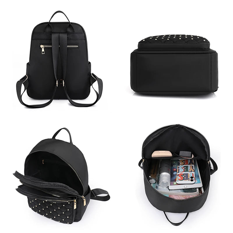 Nylon Backpack Women Big Travel Bag School Shoulder Bag