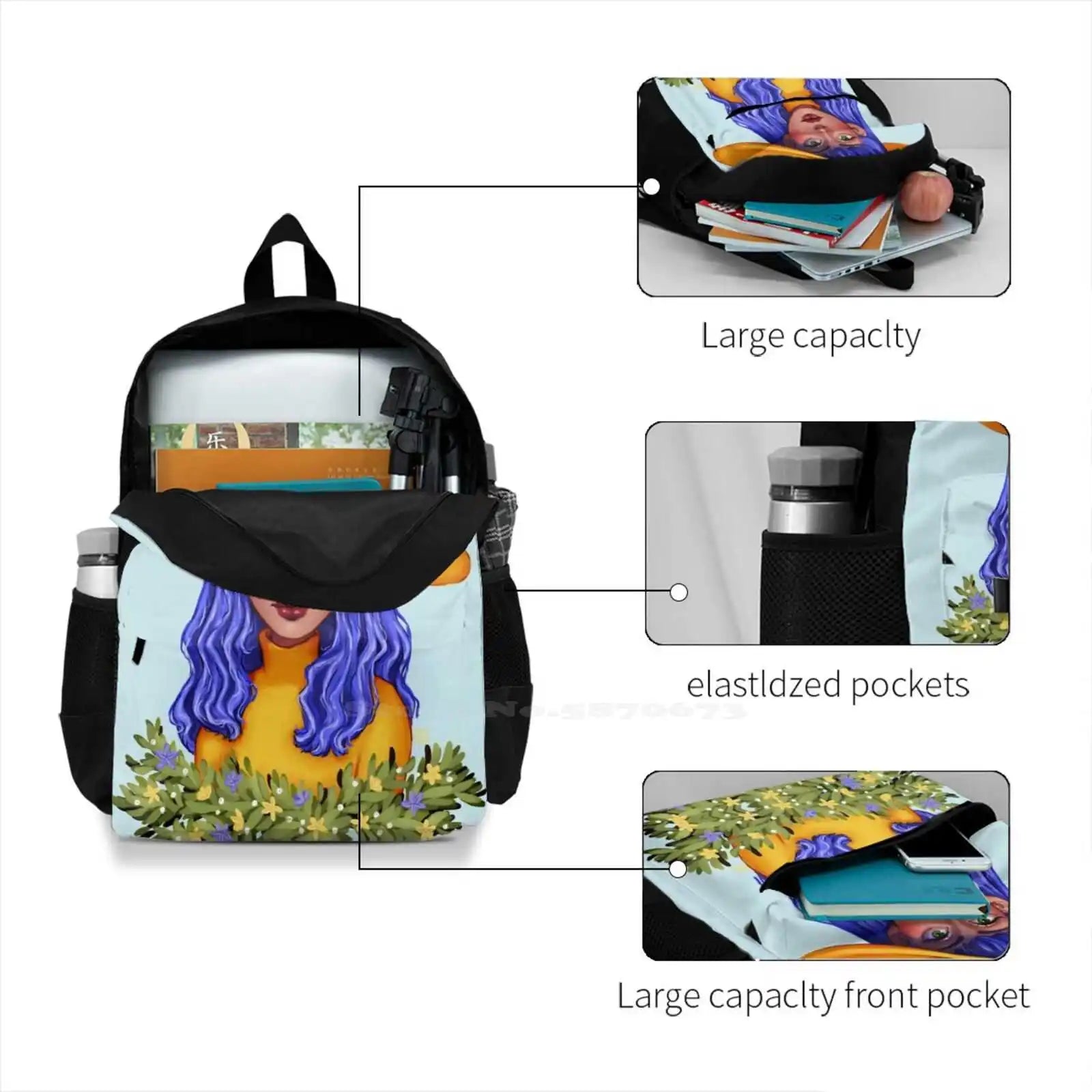 Witchy Green Plants Backpack