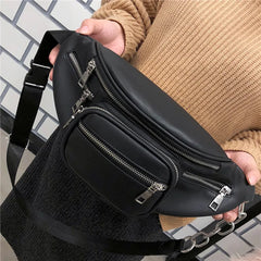 Stone Pattern Pu Leather Chain Waist Bag Bananka Bag Fanny Pack