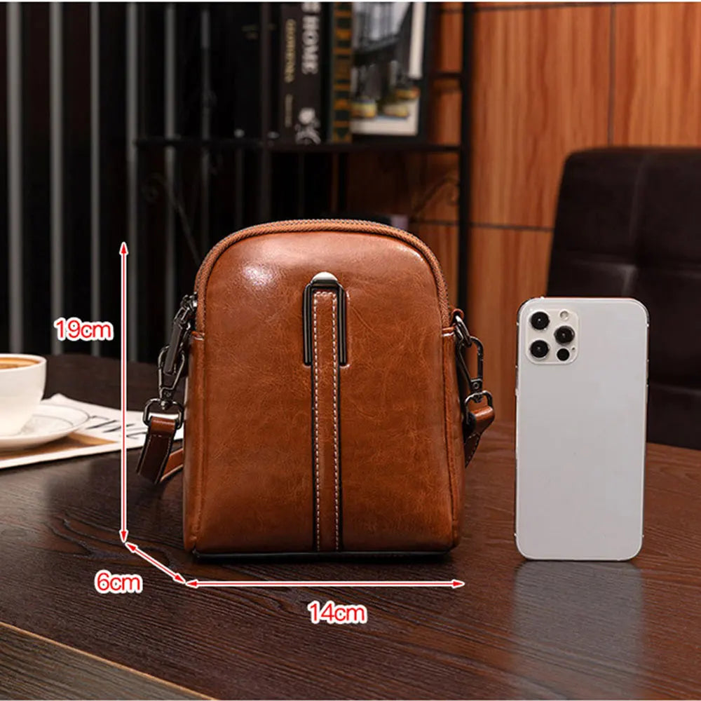 Retro Women's Purse Phone Pouch Leather Shoulder Bag