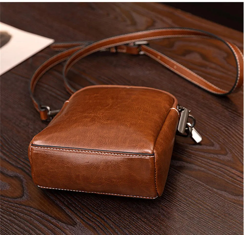 Retro Women's Purse Phone Pouch Leather Shoulder Bag