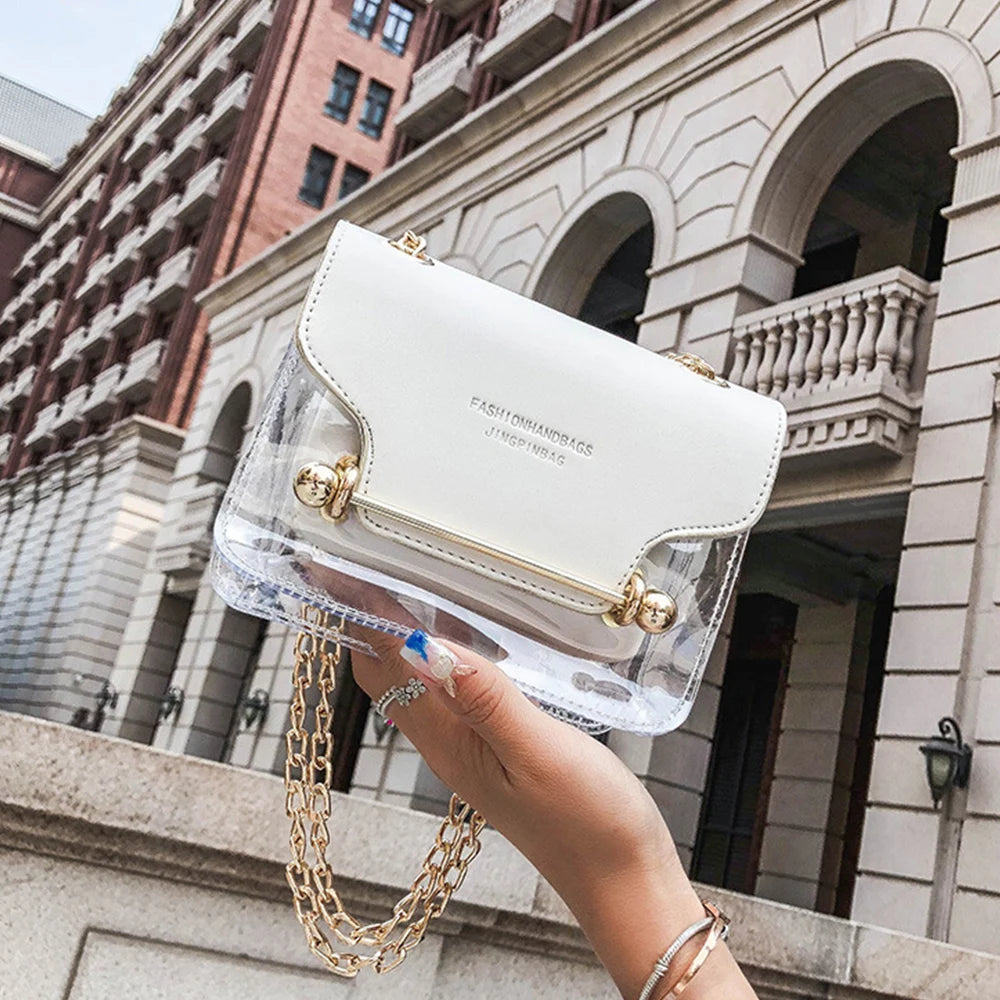 Crossbody Bag Mini Purse Clear Ladies Transparent Chain Bag