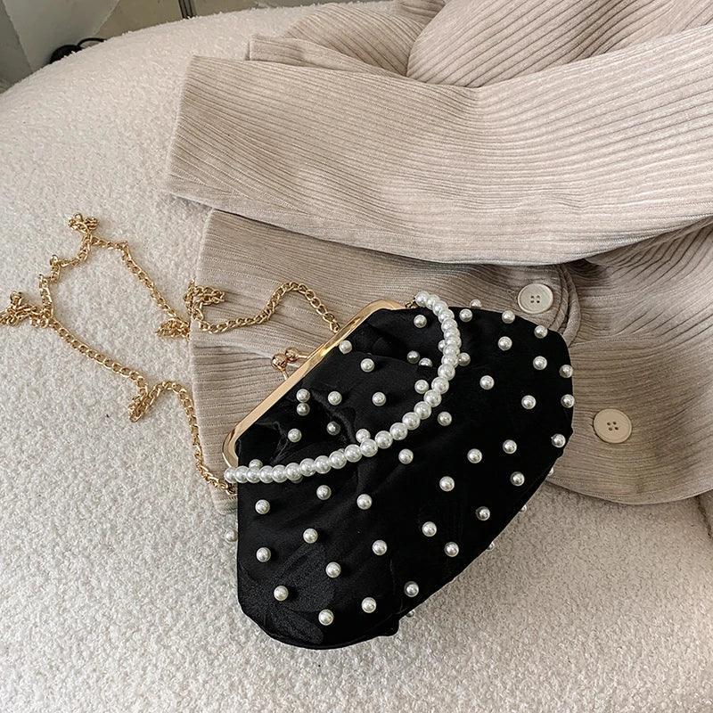 Beaded Frame Evening Clutch Bag Women's Handbag Small Tote