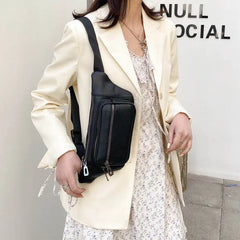 Leather Waist Pack Crossbody Phone Pouch Chest Bag
