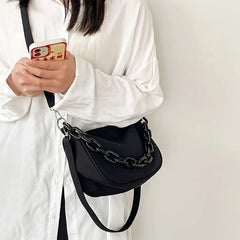 Nylon Shoulder Bag for Women Chains Crossbody Bag