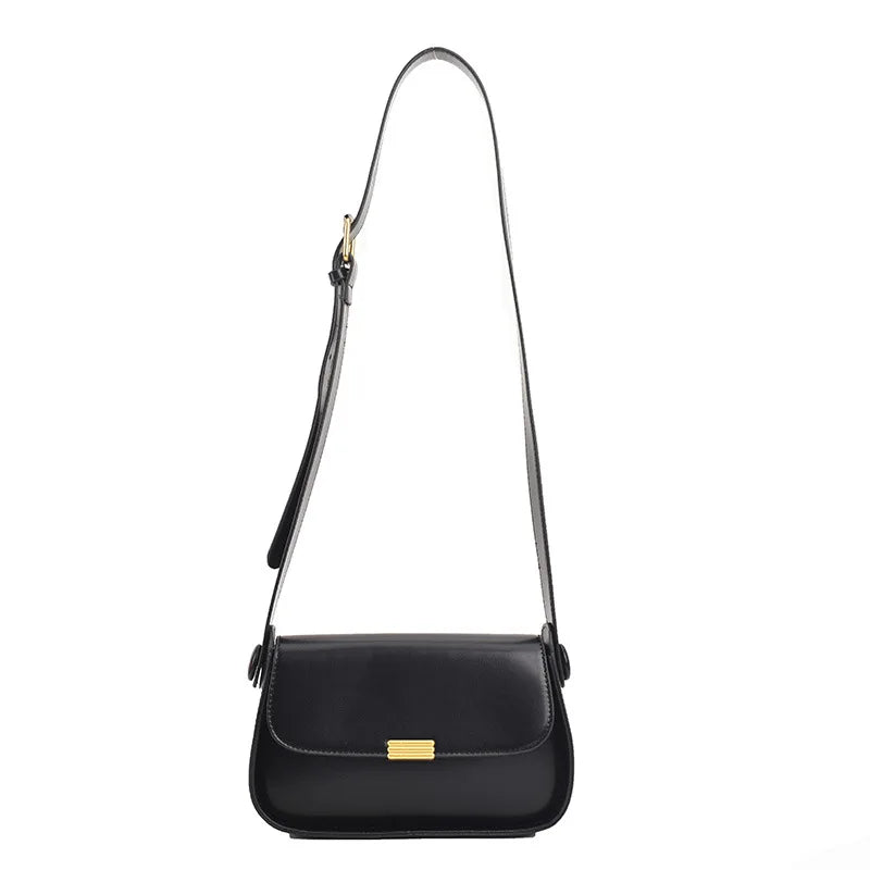 Women's PU Leather Flap Shoulder Bag Lock Crossbody Purse
