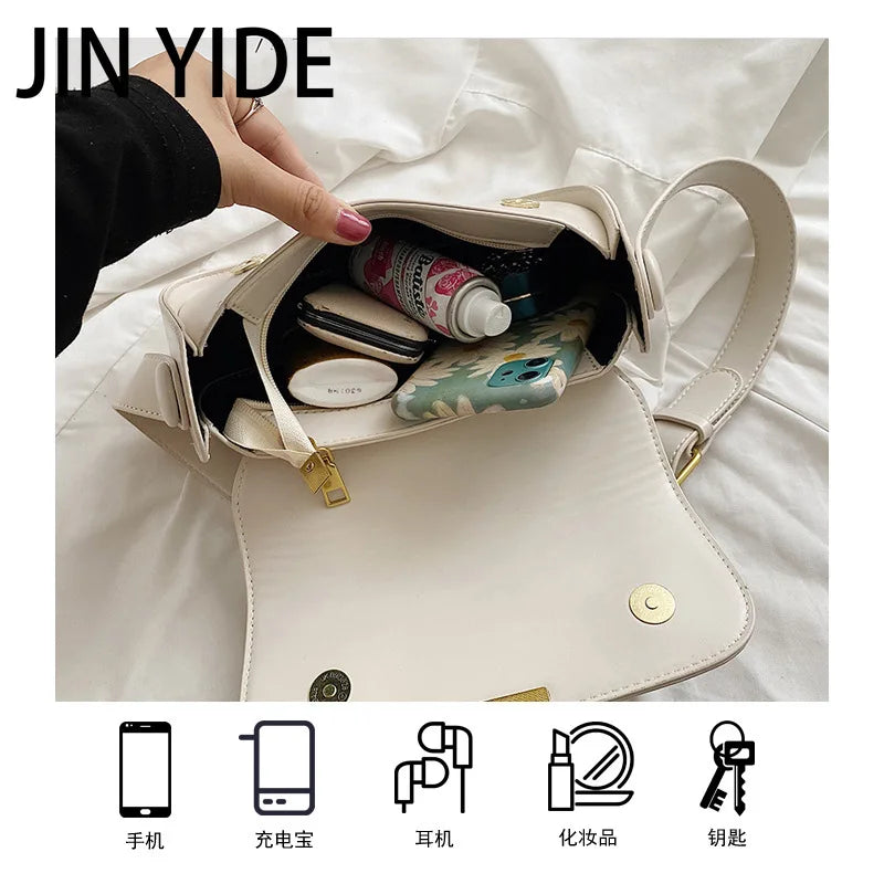Women's PU Leather Flap Shoulder Bag Lock Crossbody Purse