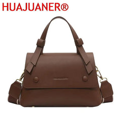 Women's PU Leather Crossbody Bag Wide Strap Shoulder Bags