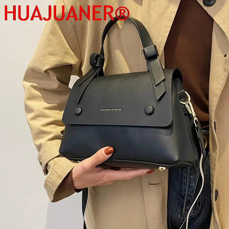 Women's PU Leather Crossbody Bag Wide Strap Shoulder Bags