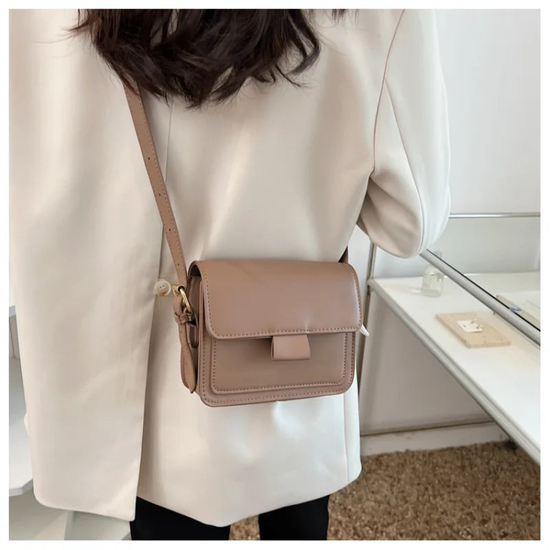 Small Crossbody Bag Lightweight PU Leather Messenger Handbag Purse