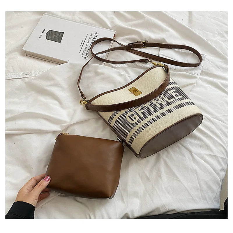Nylon Bucket Bag Crossbody Waterproof Shoulder Casual Purse