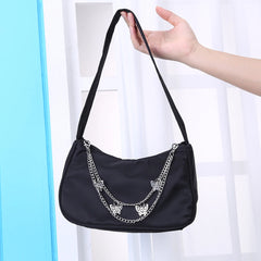 Vintage PU Leather Butterfly Underarm Bag Small Purse Casual Shoulder