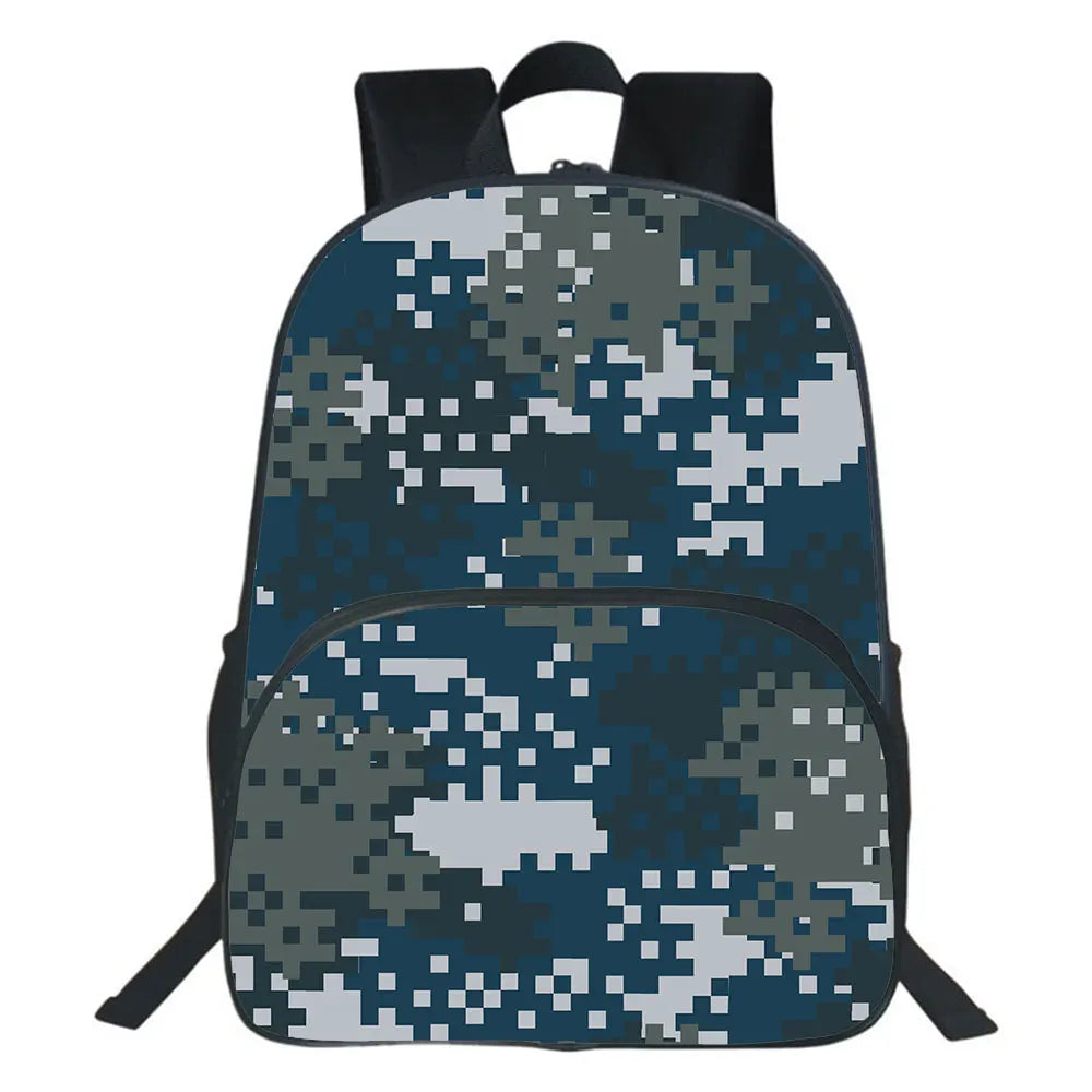 Camouflage Backpack 3D Cartoon School Bag Kindergarten Teens Storage Bag