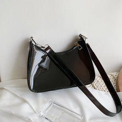 Women's Candy Jelly Shoulder Bag with Zipper Tote