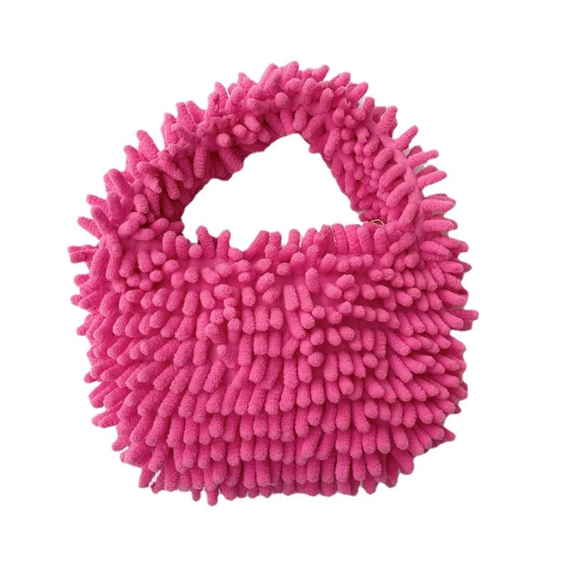 Candy Women Handbags Small Tote Bags Plush Lady Hand Bags Lovely Winter Purses