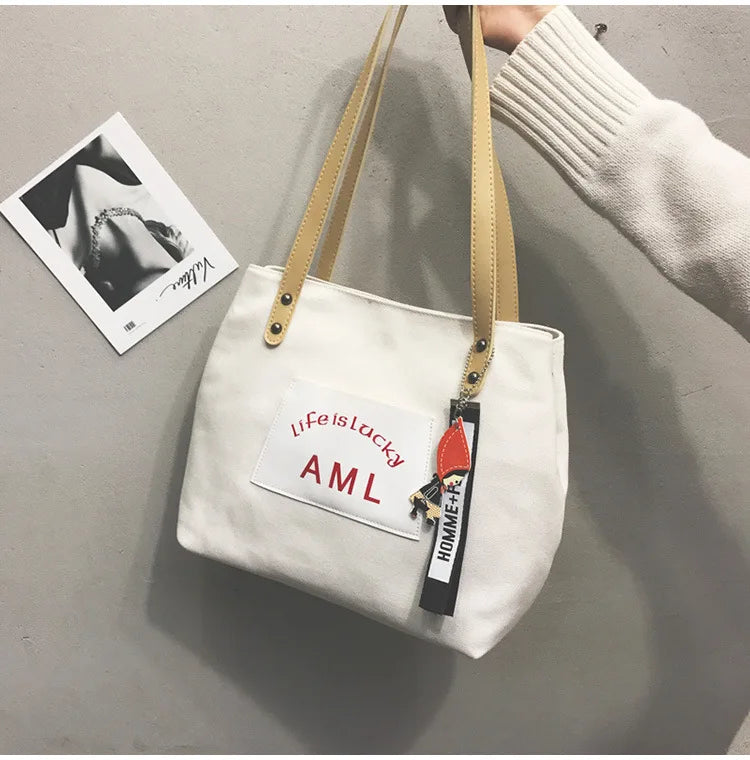 Canvas Bag Large Capacity Shopping Bags for Women Handbag Shoulder Bag