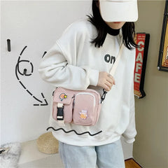 Canvas Crossbody Bag Small Shoulder Messenger Handbag Purse Flap