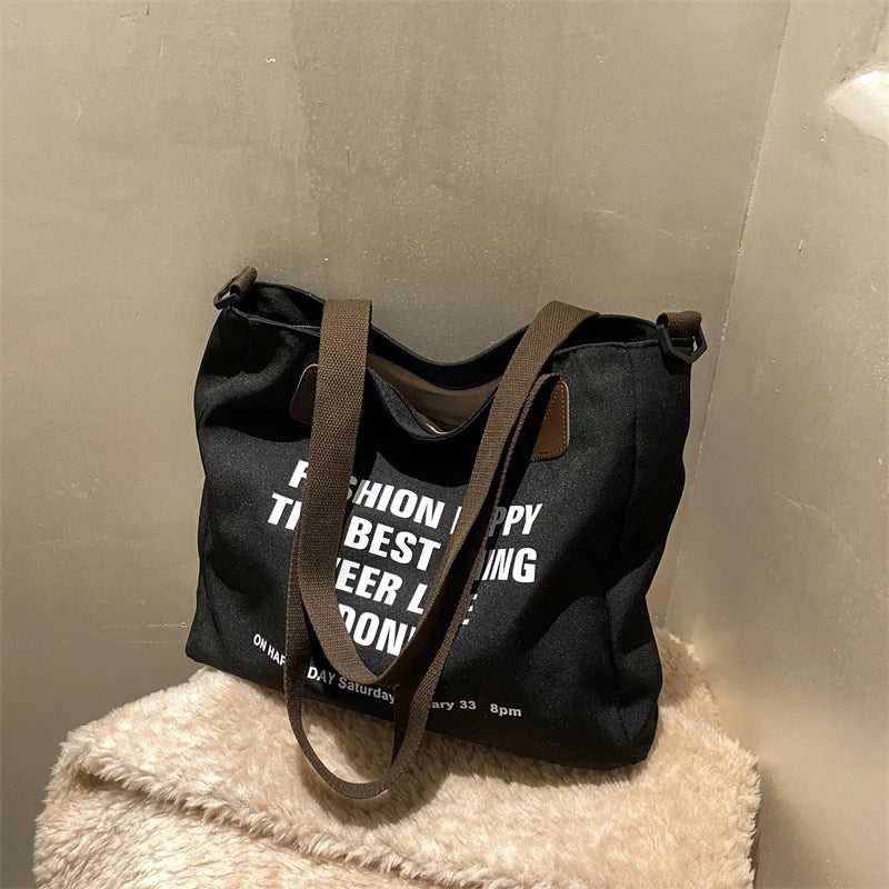Canvas Handbag Tote High Shoulder Bags for Women