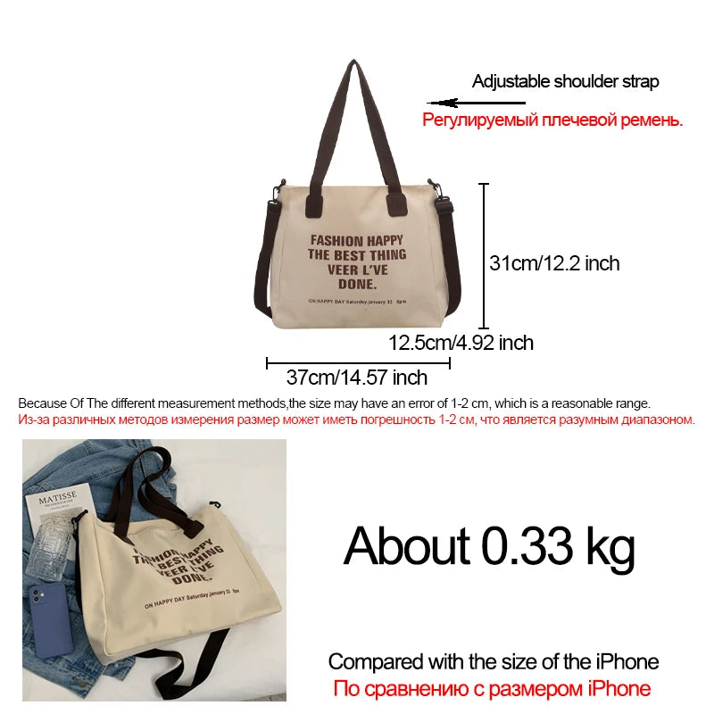 Canvas Handbag Tote High Shoulder Bags for Women