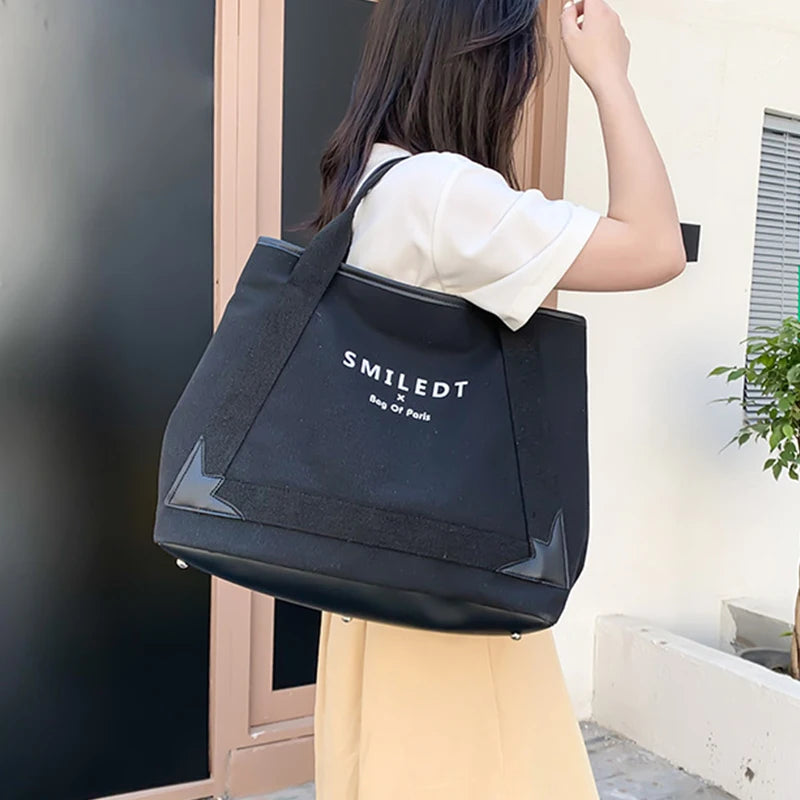 Canvas Large Capacity Women's Shoulder Bag Shopping Tote Crossbody