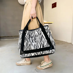 Canvas Large Capacity Women's Shoulder Bag Shopping Tote Crossbody