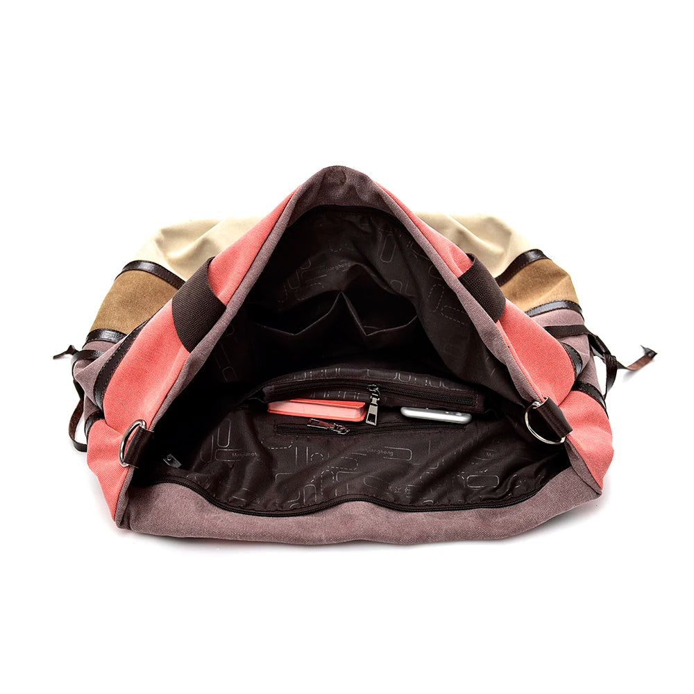 Canvas Patchwork Women Casual Tote Handbag Shoulder Bags Large Capacity