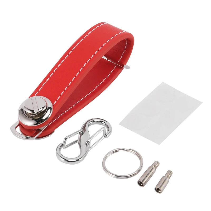Leather Car Key Pouch Bag Case Holder Chain Organizer