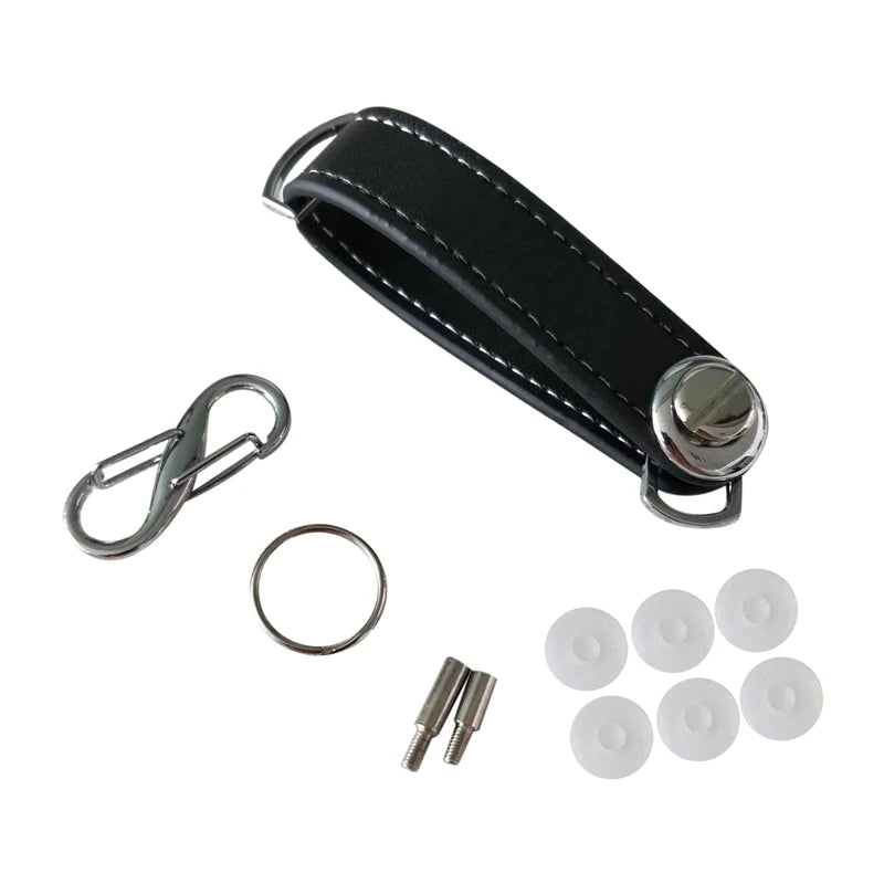 Leather Car Key Pouch Bag Holder Chain Wallet Organizer