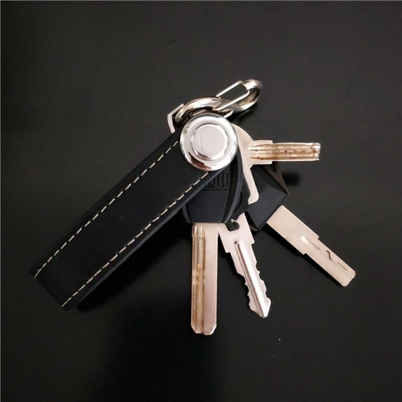 Leather Car Key Pouch Bag Holder Chain Wallet Organizer