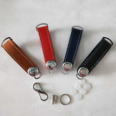 Leather Car Key Pouch Bag Holder Chain Wallet Organizer