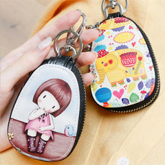 Cute Cartoon Women Key Bag Car Leather Key Wallets Key Case