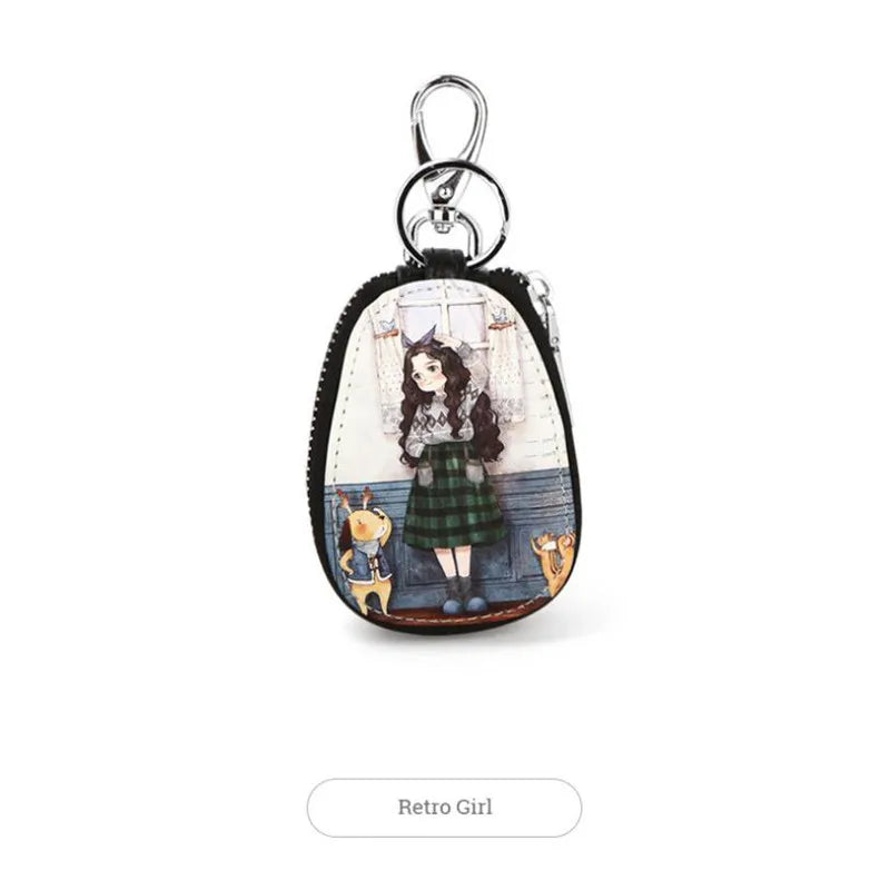 Cute Cartoon Women Key Bag Car Leather Key Wallets Key Case