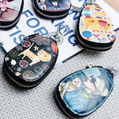 Cute Cartoon Women Key Bag Car Leather Key Wallets Key Case