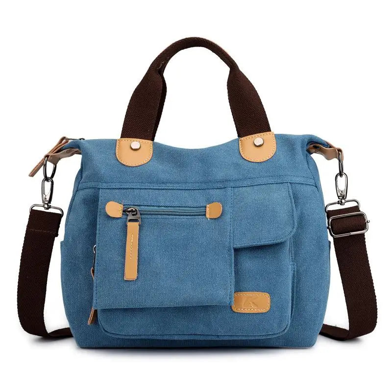 Canvas Women Bag Vintage Handbag Multifunction Tote Large Capacity Crossbody Bag