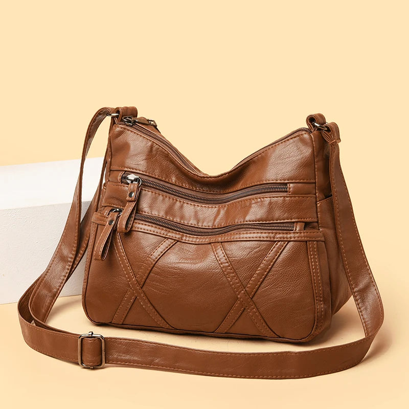 Casual Ladies Shoulder Bags High Leather Handbag Messenger Bags for Women Purses