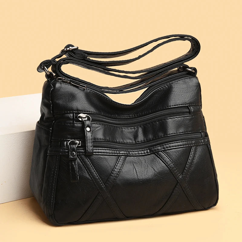 Casual Ladies Shoulder Bags High Leather Handbag Messenger Bags for Women Purses