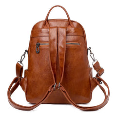 Casual Leather Women Shoulder Bag Multifunctional Female Travel Rucksack
