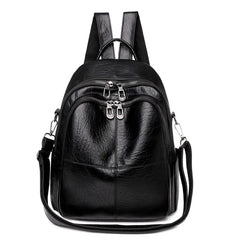 Casual Leather Women Shoulder Bag Multifunctional Female Travel Rucksack