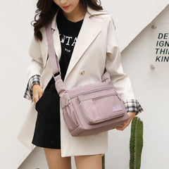 Casual Waterproof Nylon Shoulder Bag with Large Capacity