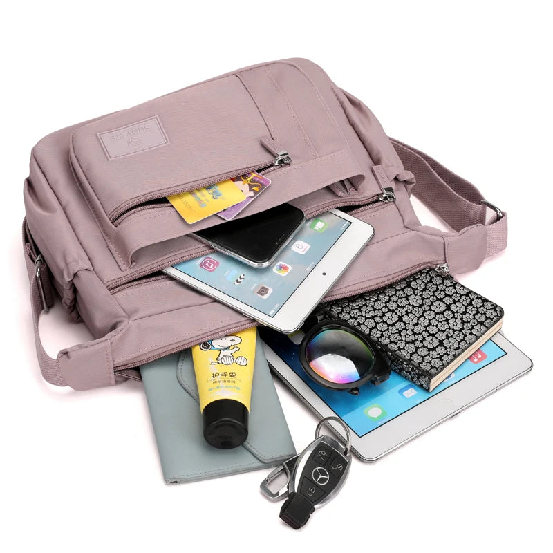 Casual Waterproof Nylon Shoulder Bag with Large Capacity