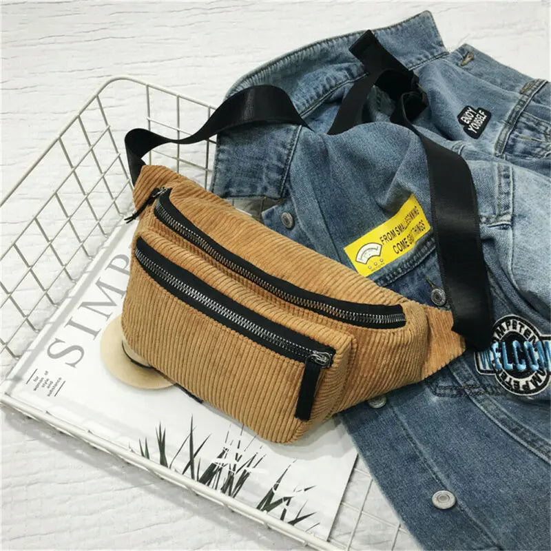 Casual Solid Fanny Pack Bum Bag Women Waist Belt Pouch Travel